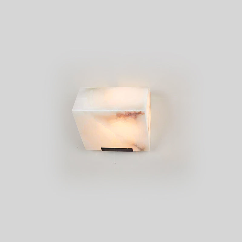 Zaren Alabaster Wall Lamp Sculptural Cubes-Neutral Decor