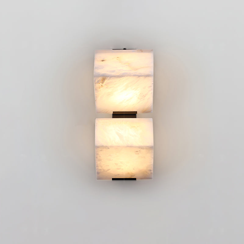 Alabaster Wall Lamp Sculptural Cubes