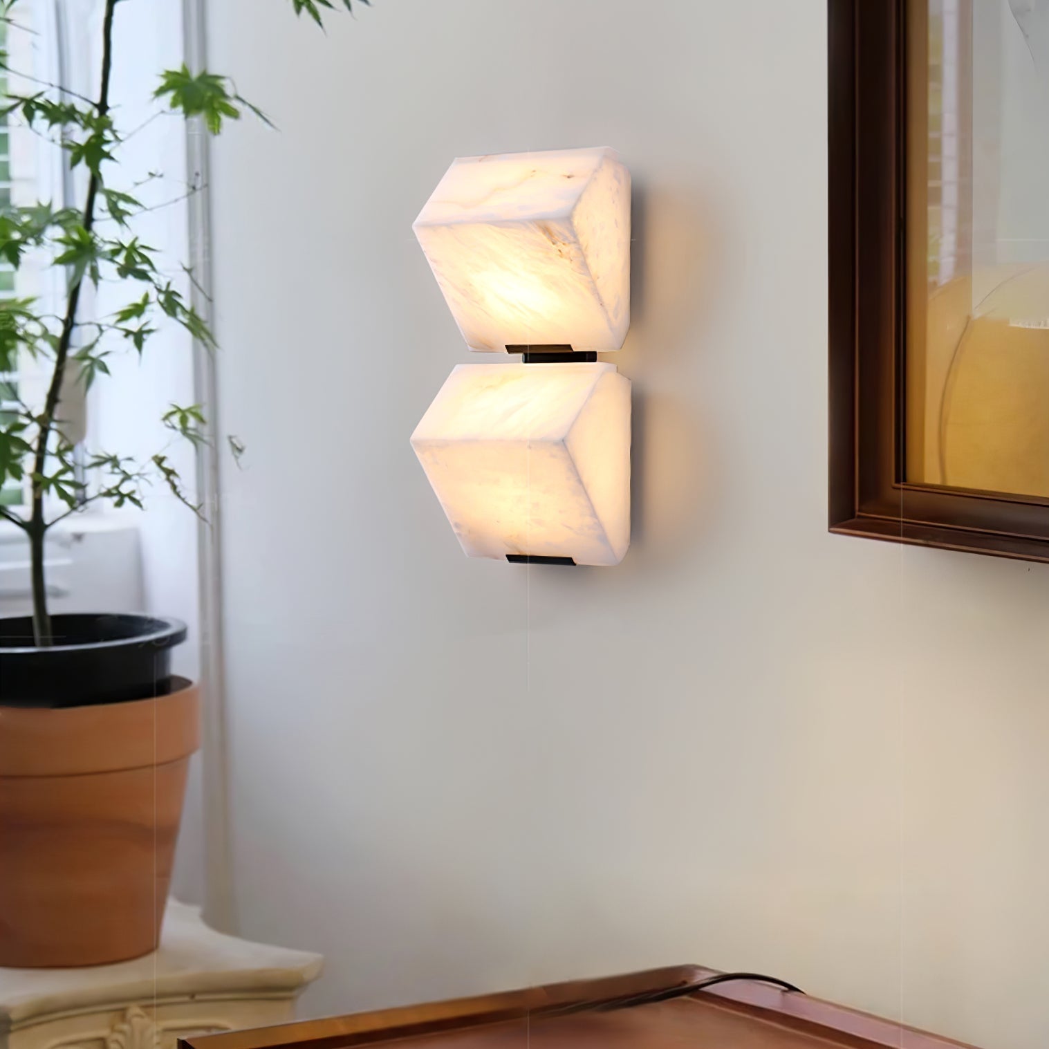 Petra Alabaster Wall Light-Neutral Decor
