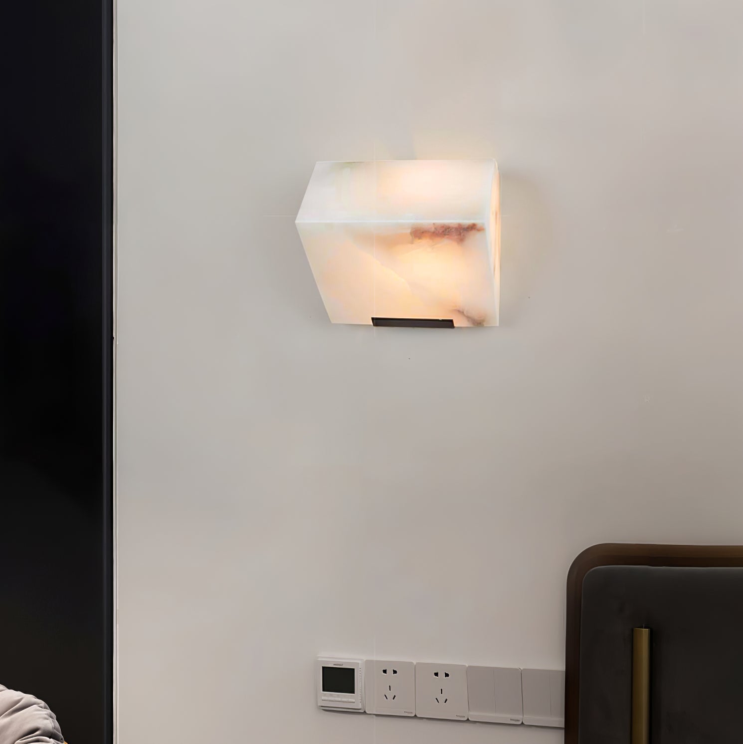 Zaren Alabaster Wall Lamp Sculptural Cubes-Neutral Decor