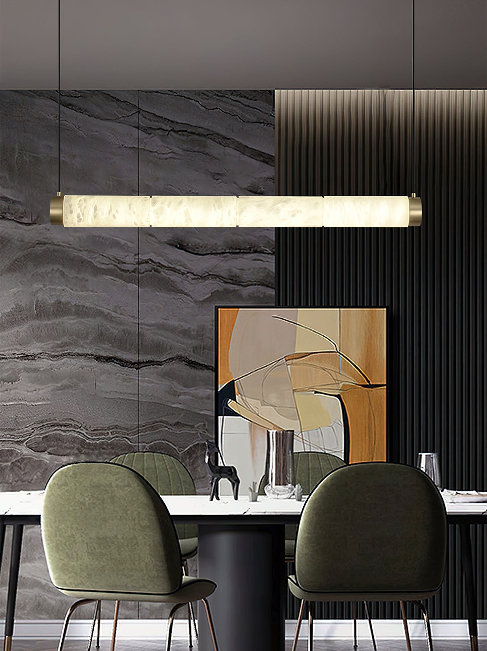 Plotuvyi Modern Strip Alabaster Pendant Light
