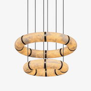 Alabaster Torus Ring Chandelier-Neutral Decor