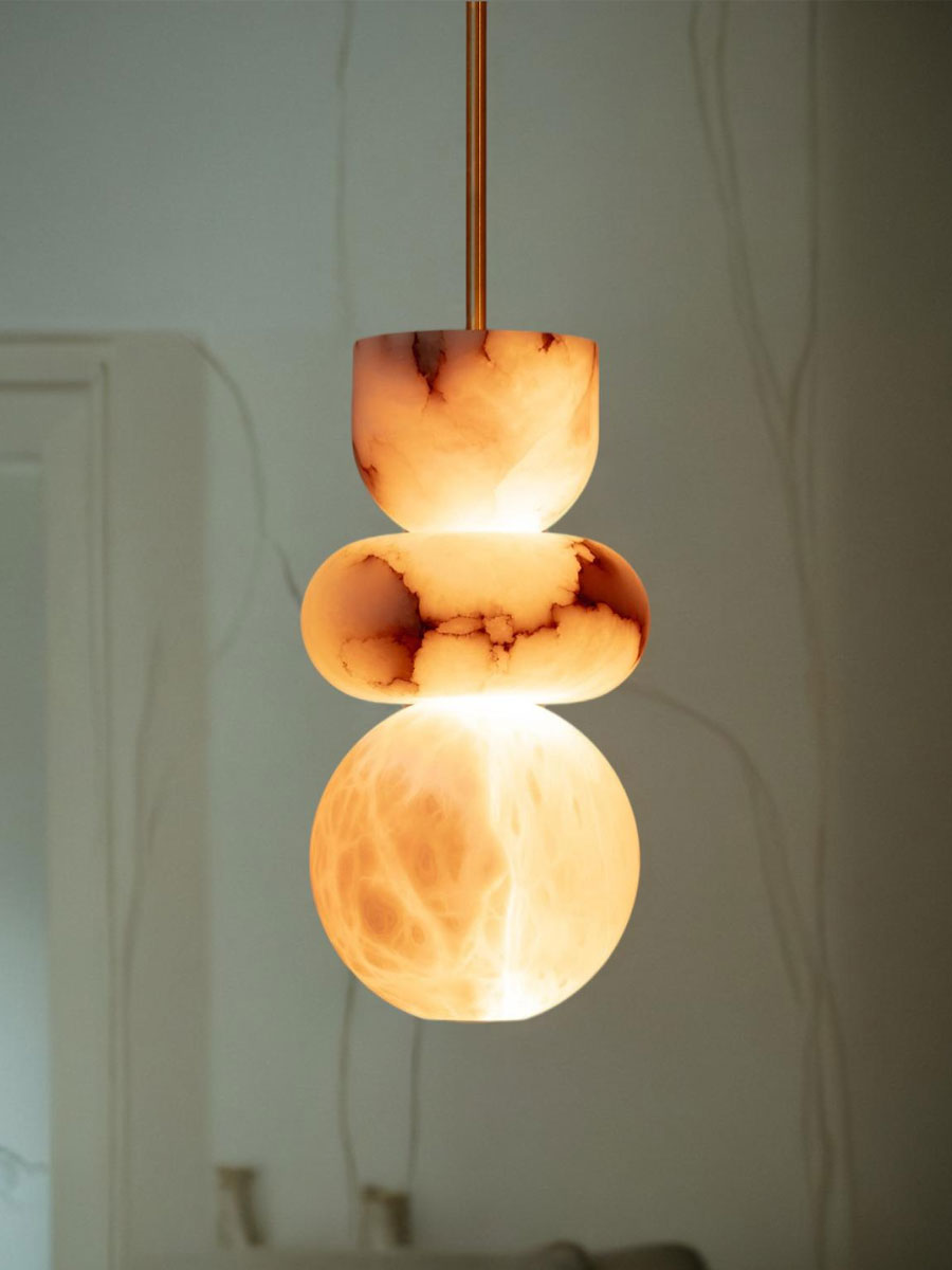 Lirex Modern Totem Alabaster Pendant Light-Neutral Decor