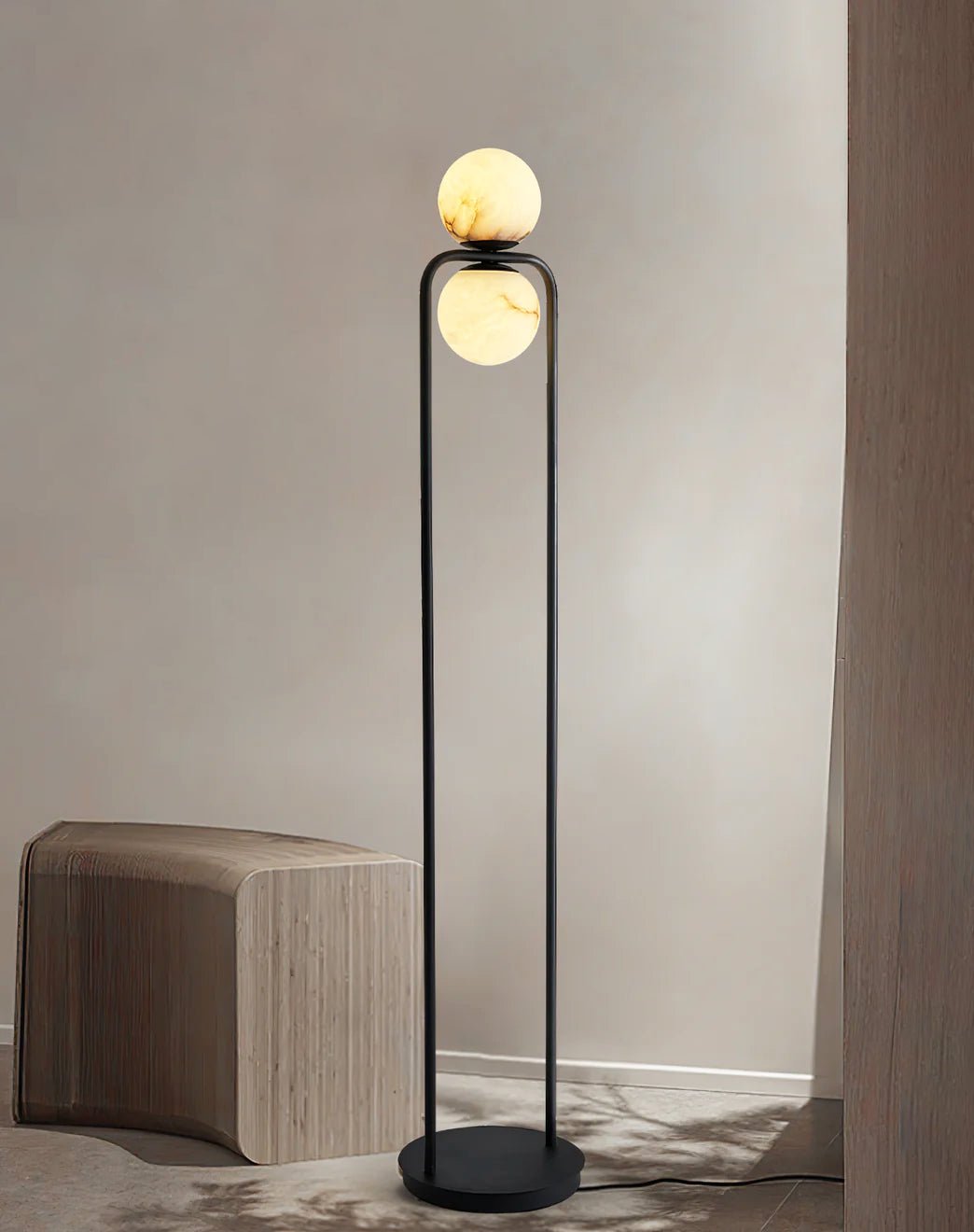 Callista Minimalist Alabaster Floor Lamp-Neutral Decor