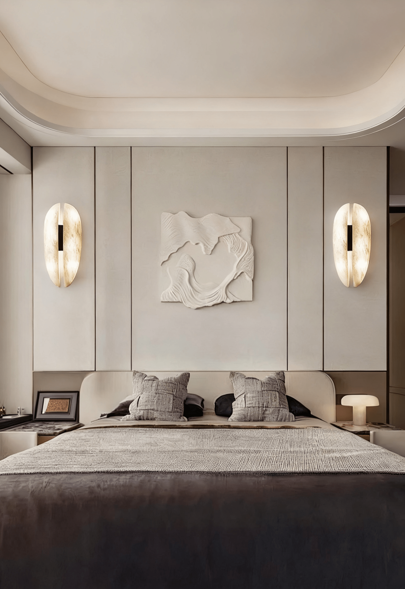 Alabaster Veil Wall Sconce-Neutral Decor