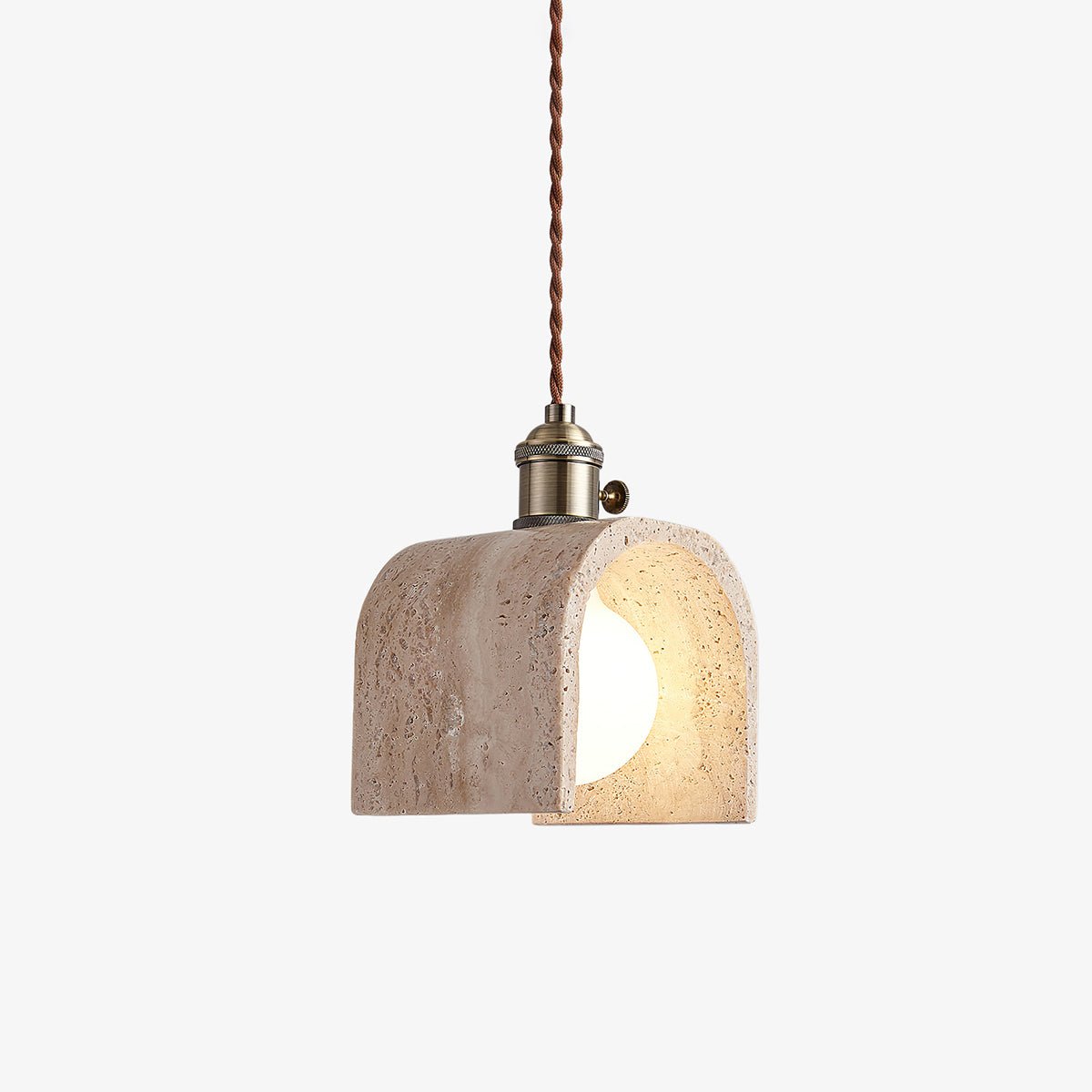 Qisk Travertine Pendant Light-Neutral Decor