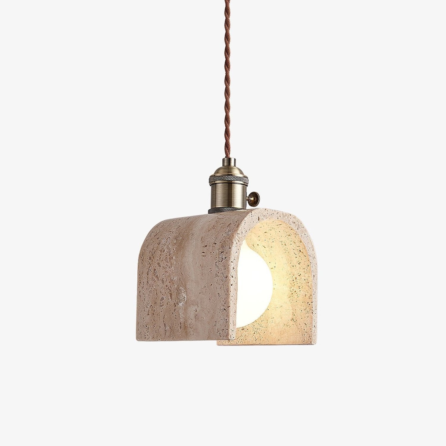 Qisk Travertine Pendant Light-Neutral Decor