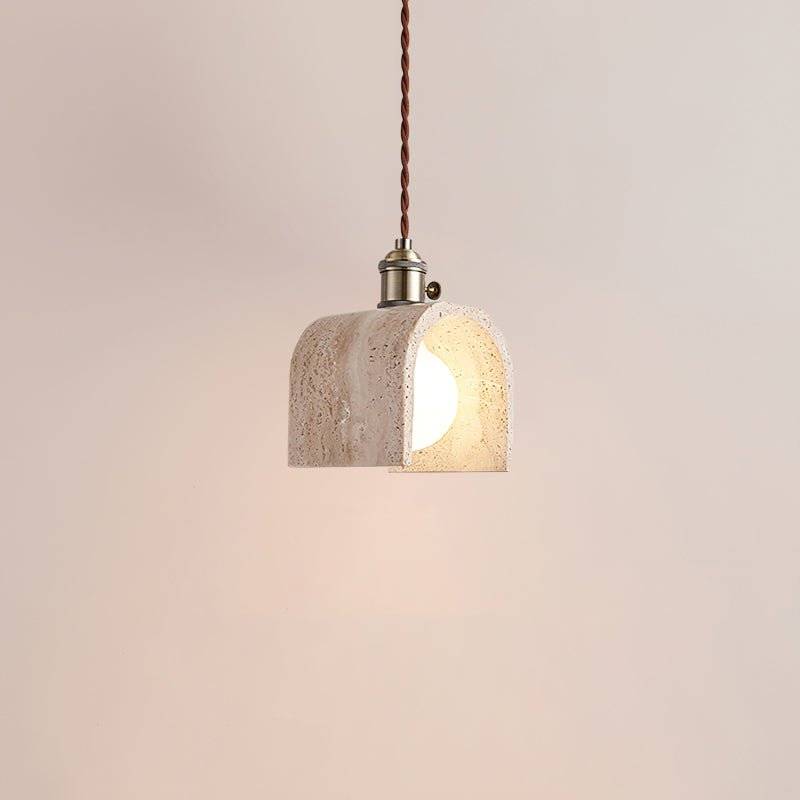 Qisk Travertine Pendant Light-Neutral Decor