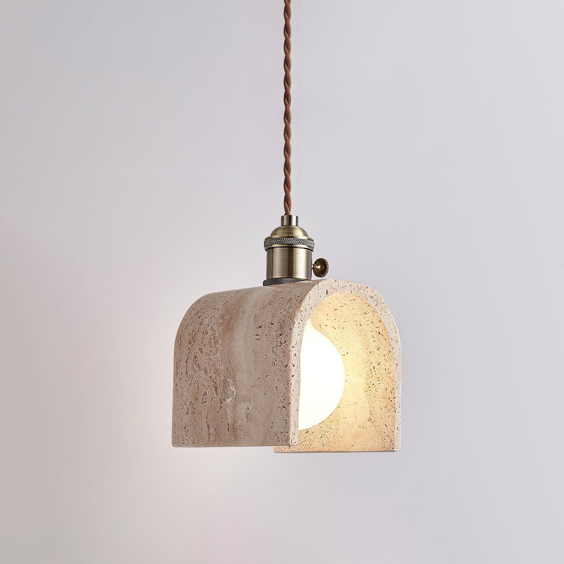Qisk Travertine Pendant Light-Neutral Decor