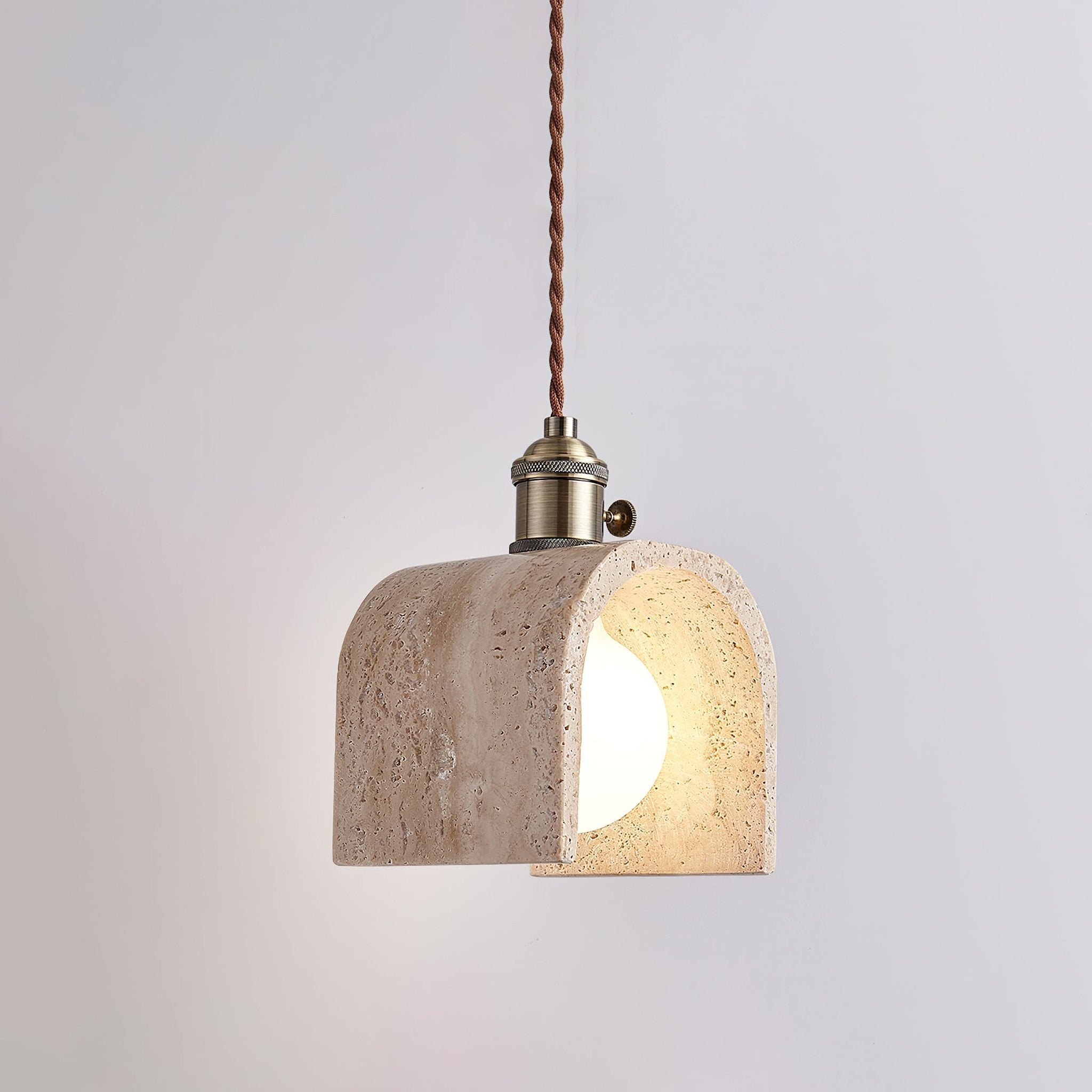 Qisk Travertine Pendant Light-Neutral Decor
