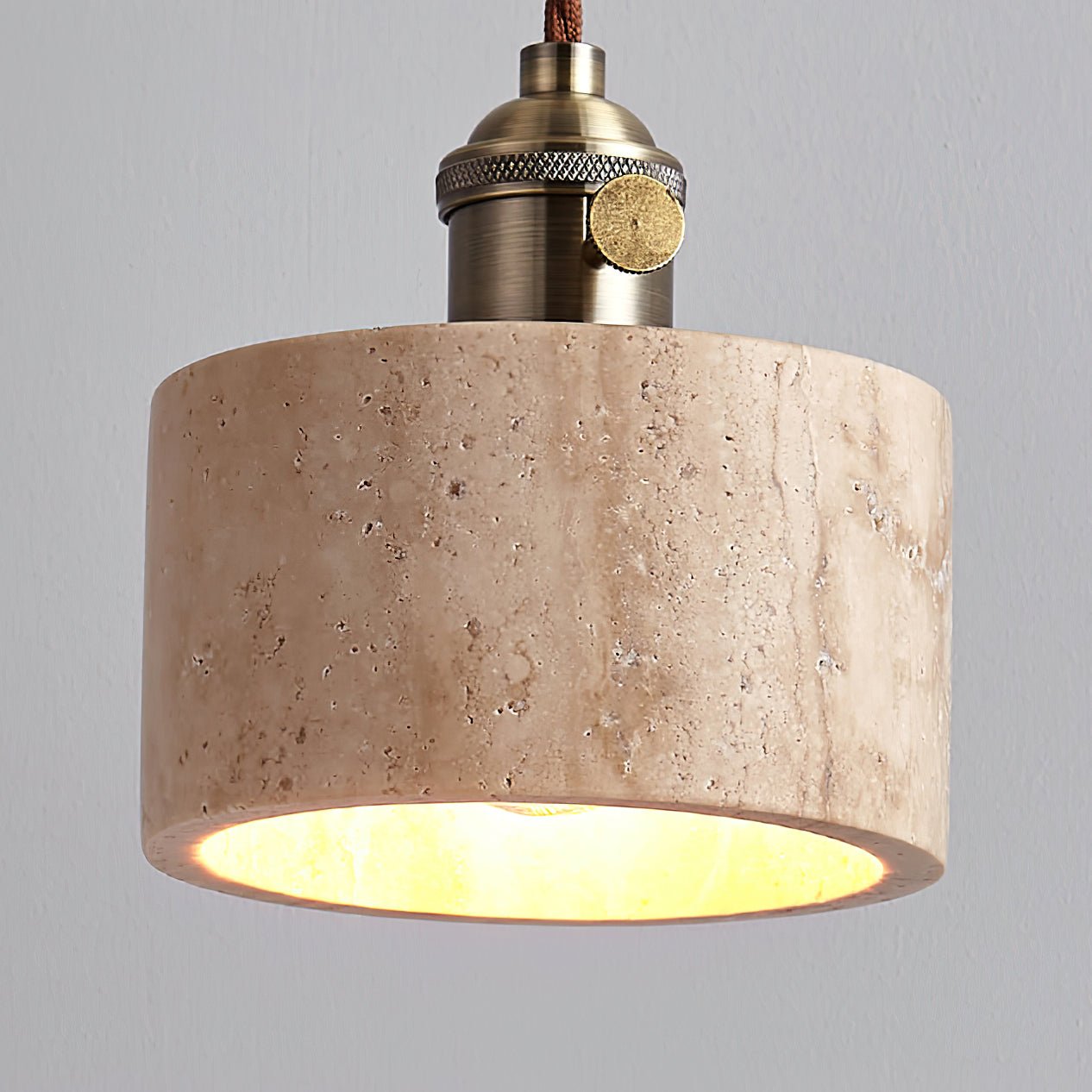 Qisk Travertine Pendant Light-Neutral Decor