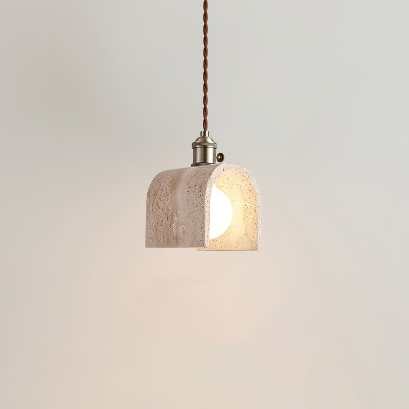 Qisk Travertine Pendant Light-Neutral Decor