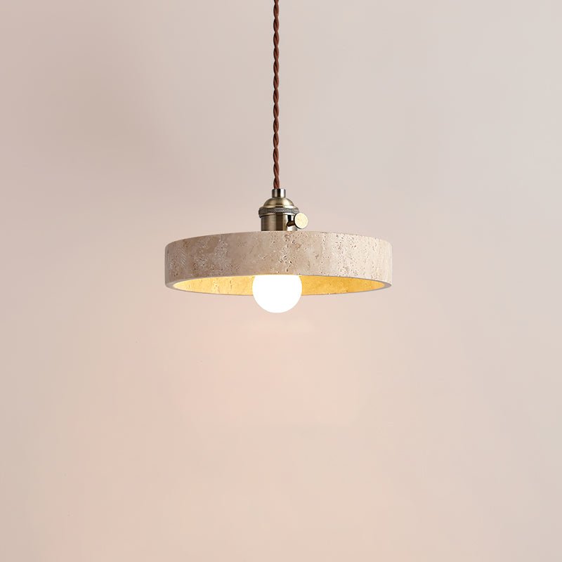 Qisk Travertine Pendant Light-Neutral Decor