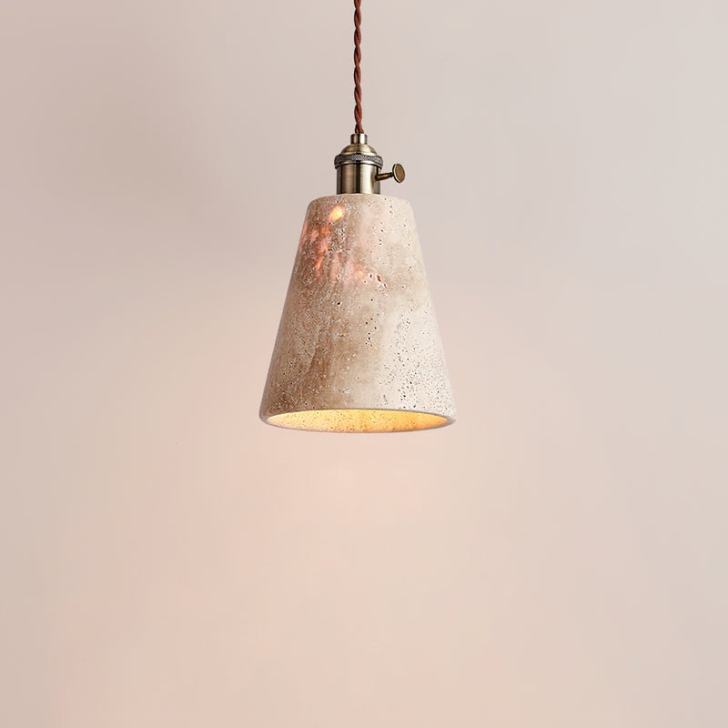 Qisk Travertine Pendant Light-Neutral Decor
