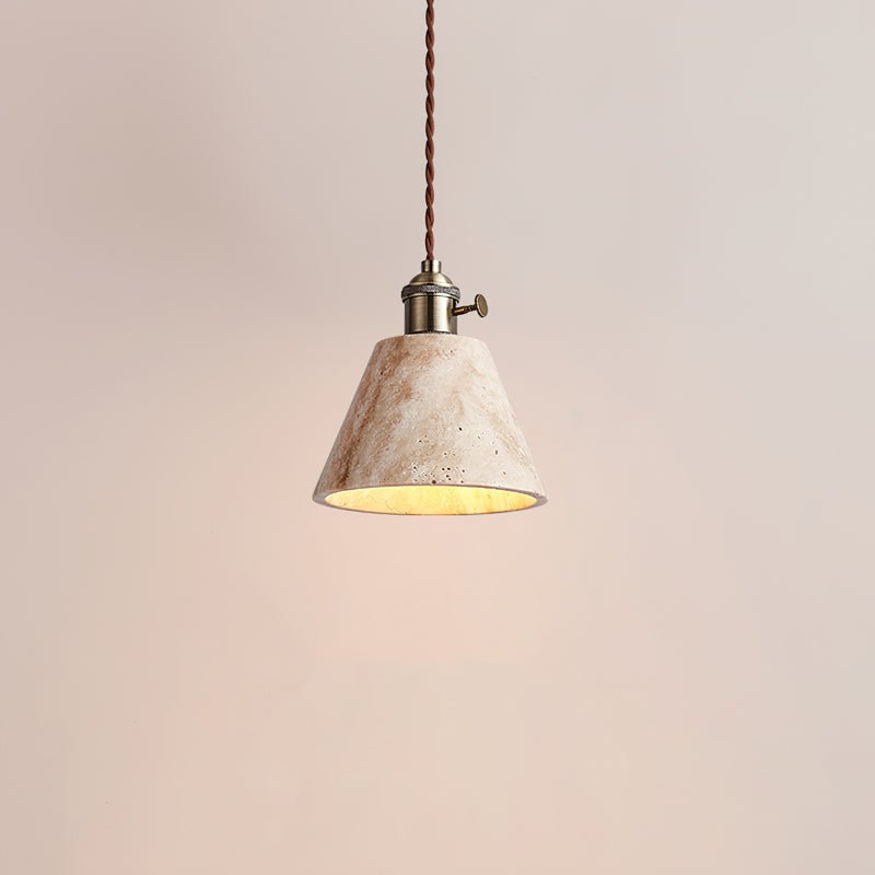 Qisk Travertine Pendant Light-Neutral Decor