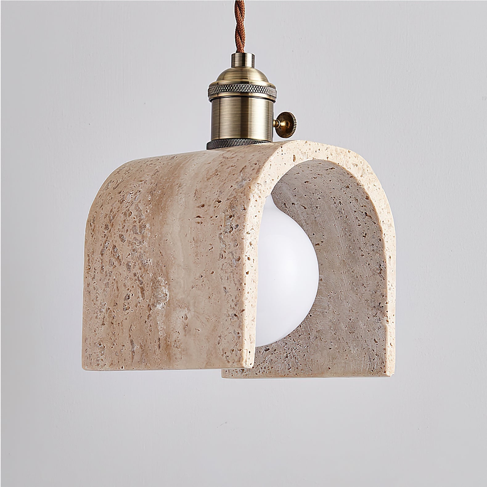 Qisk Travertine Pendant Light-Neutral Decor