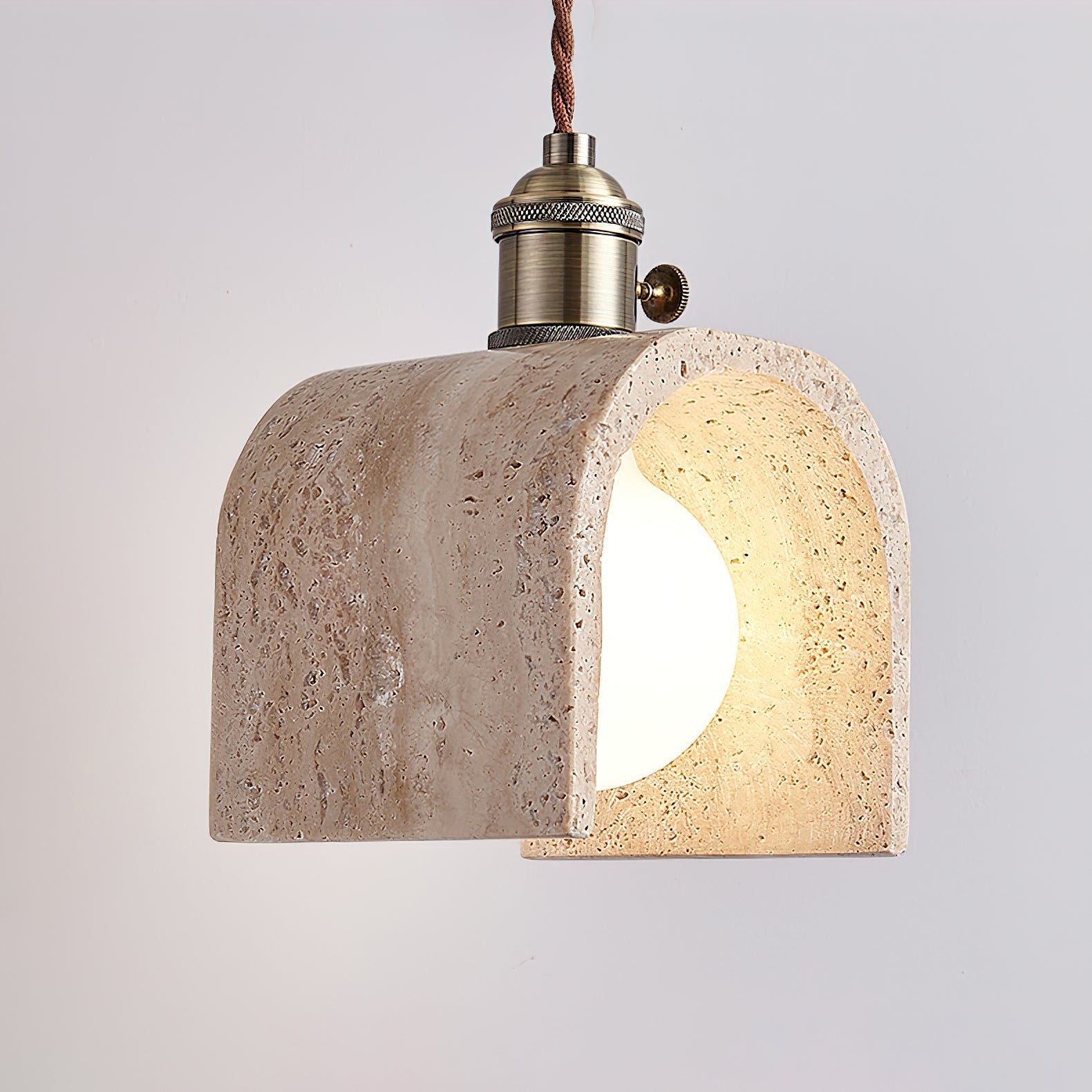Qisk Travertine Pendant Light-Neutral Decor