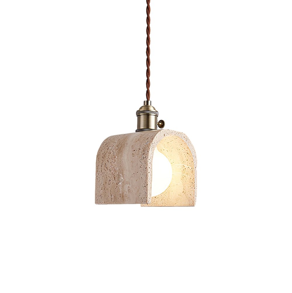 Qisk Travertine Pendant Light-Neutral Decor