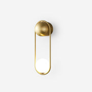 Wall Lamp with Brass Loop Frame and Glass Globe