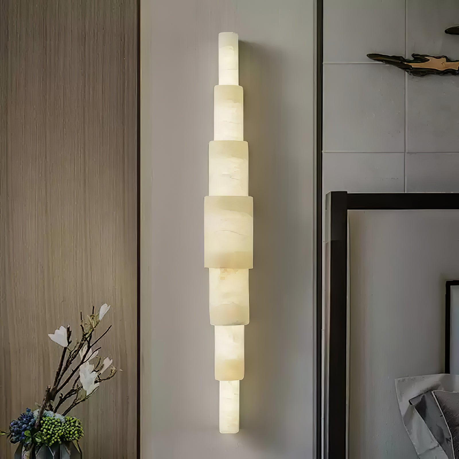 Raya Alabaster Wall Light-Neutral Decor