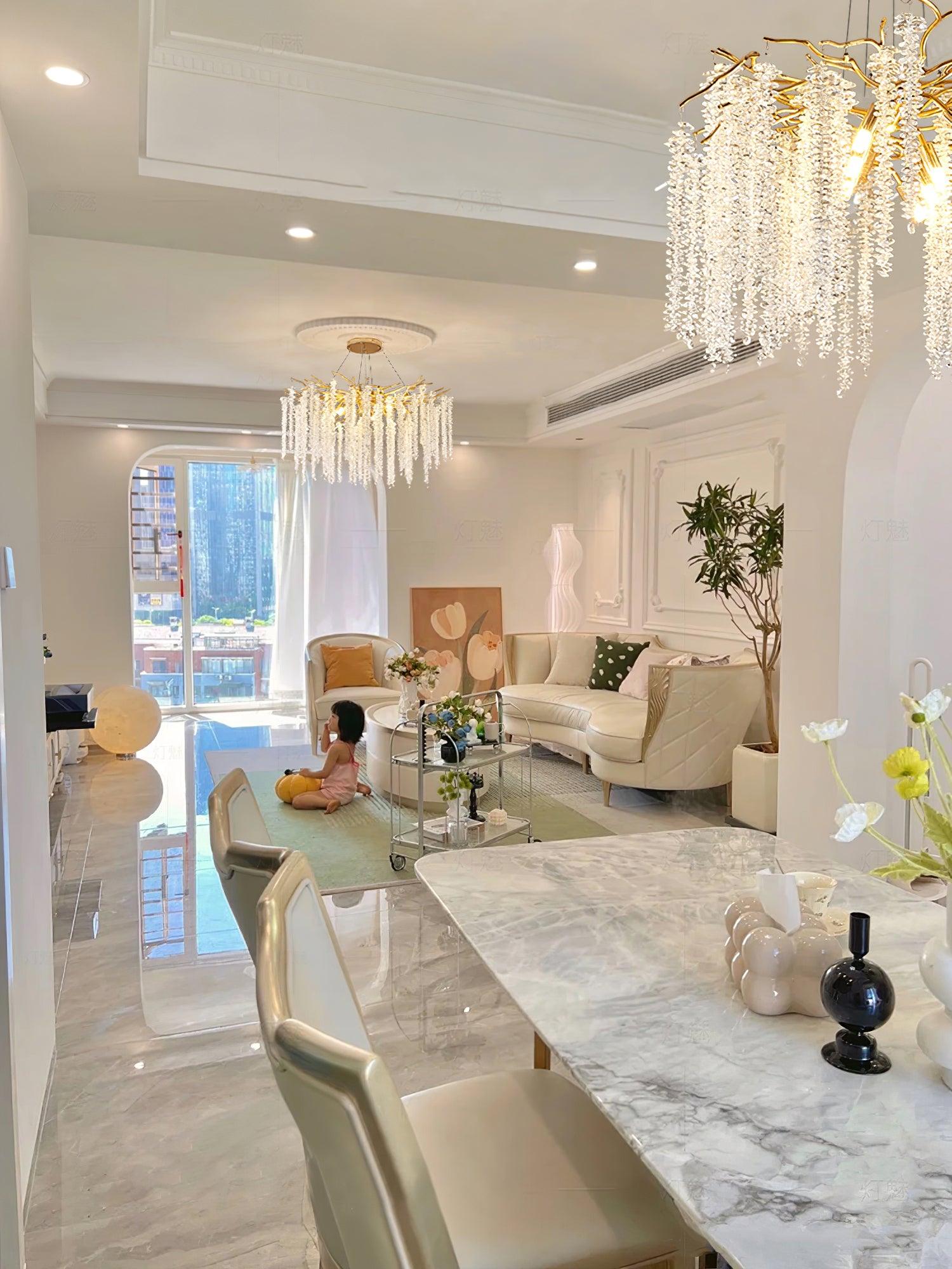 Lustra Chandelier Gold Crystal Branch Elegant-Neutral Decor