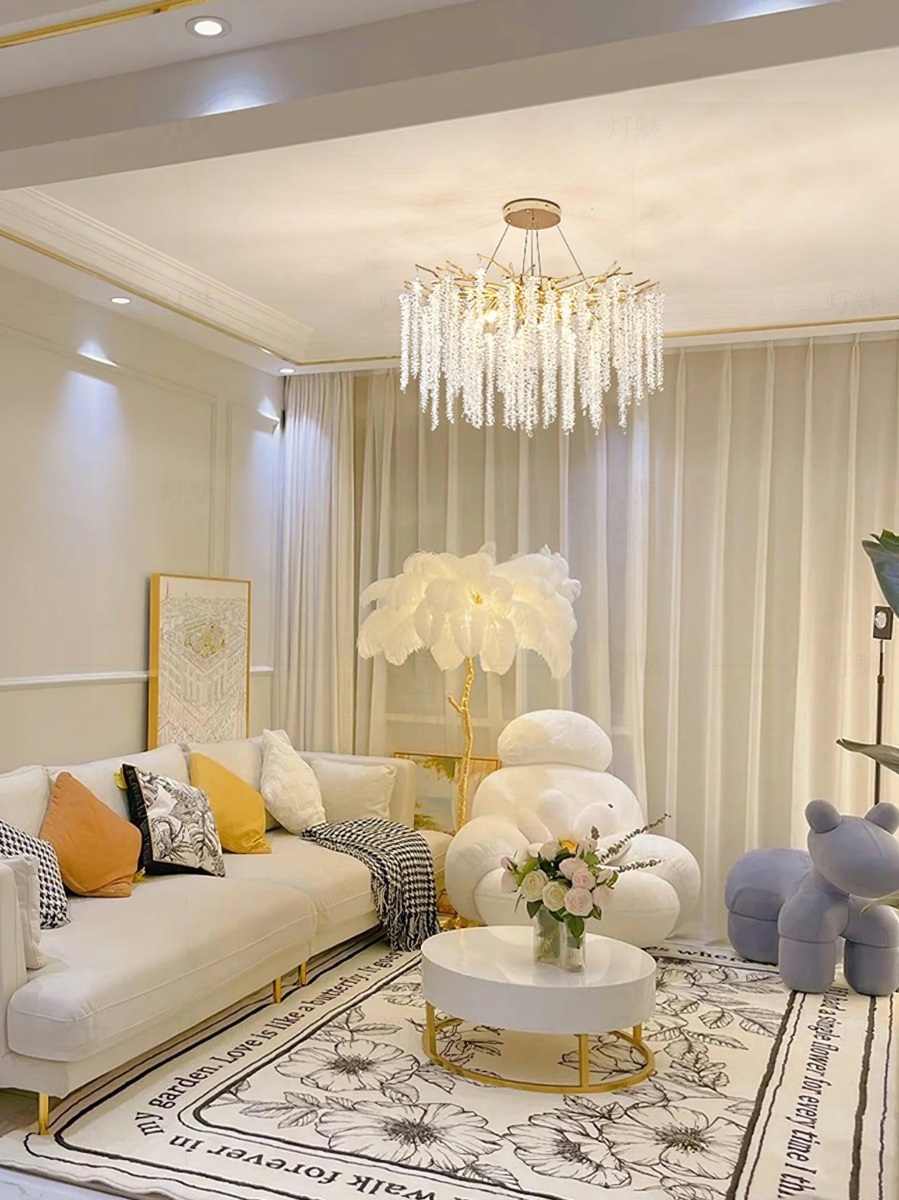 Lustra Chandelier Gold Crystal Branch Elegant-Neutral Decor