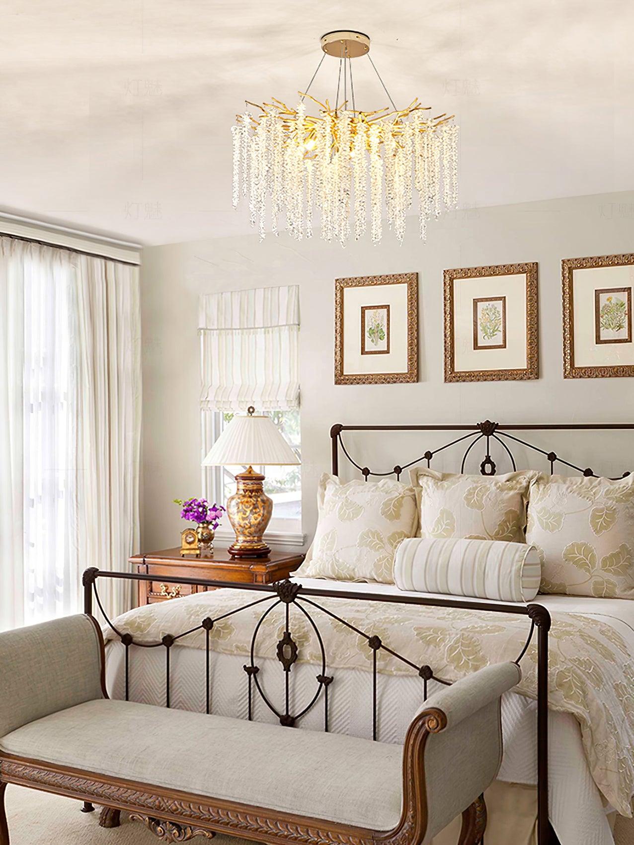 Lustra Chandelier Gold Crystal Branch Elegant-Neutral Decor