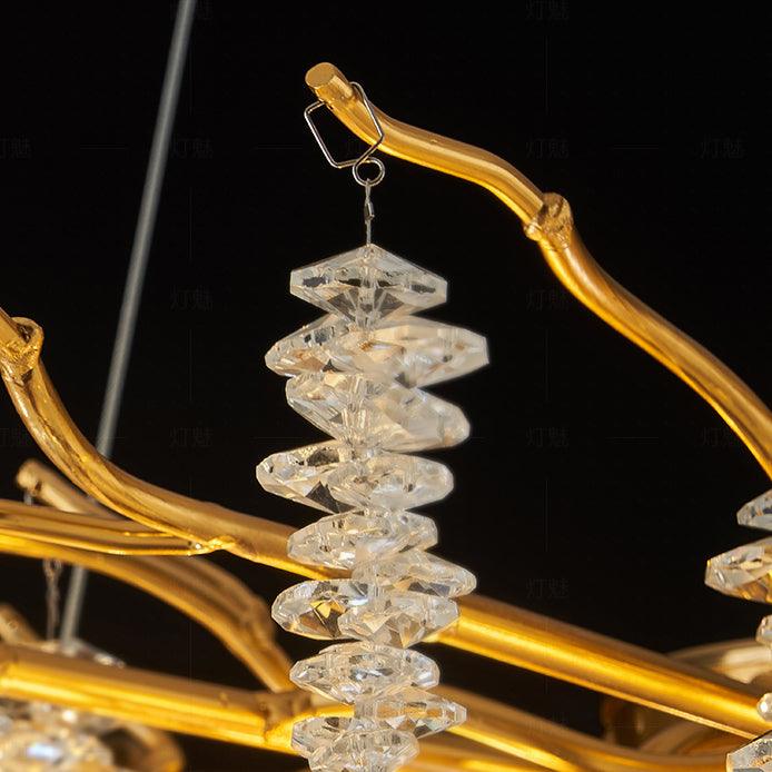 Lustra Chandelier Gold Crystal Branch Elegant-Neutral Decor