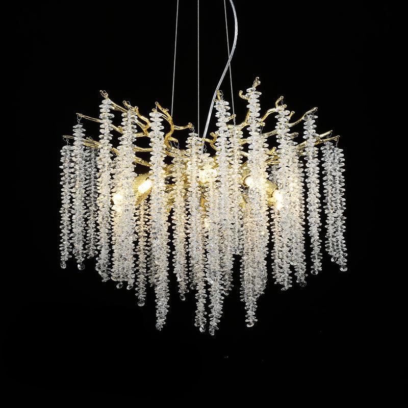 Lustra Chandelier Gold Crystal Branch Elegant-Neutral Decor