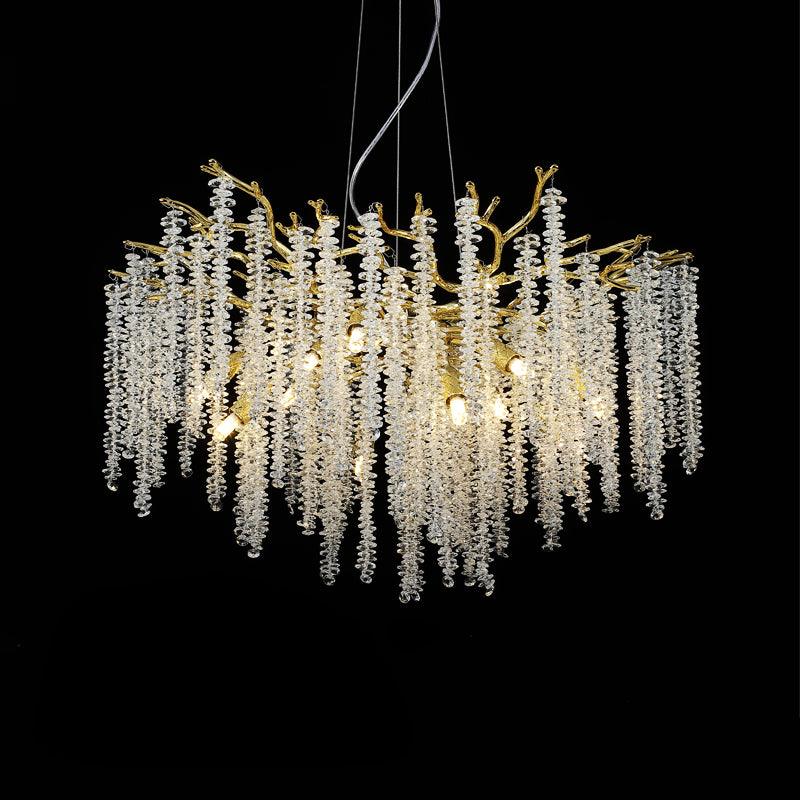 Lustra Chandelier Gold Crystal Branch Elegant-Neutral Decor