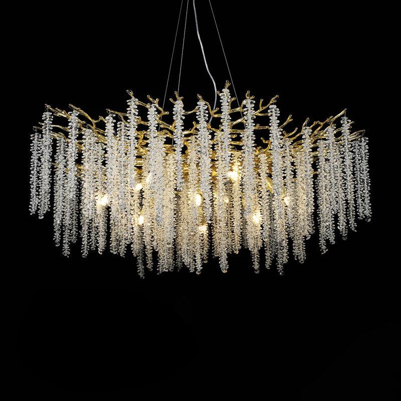 Lustra Chandelier Gold Crystal Branch Elegant-Neutral Decor