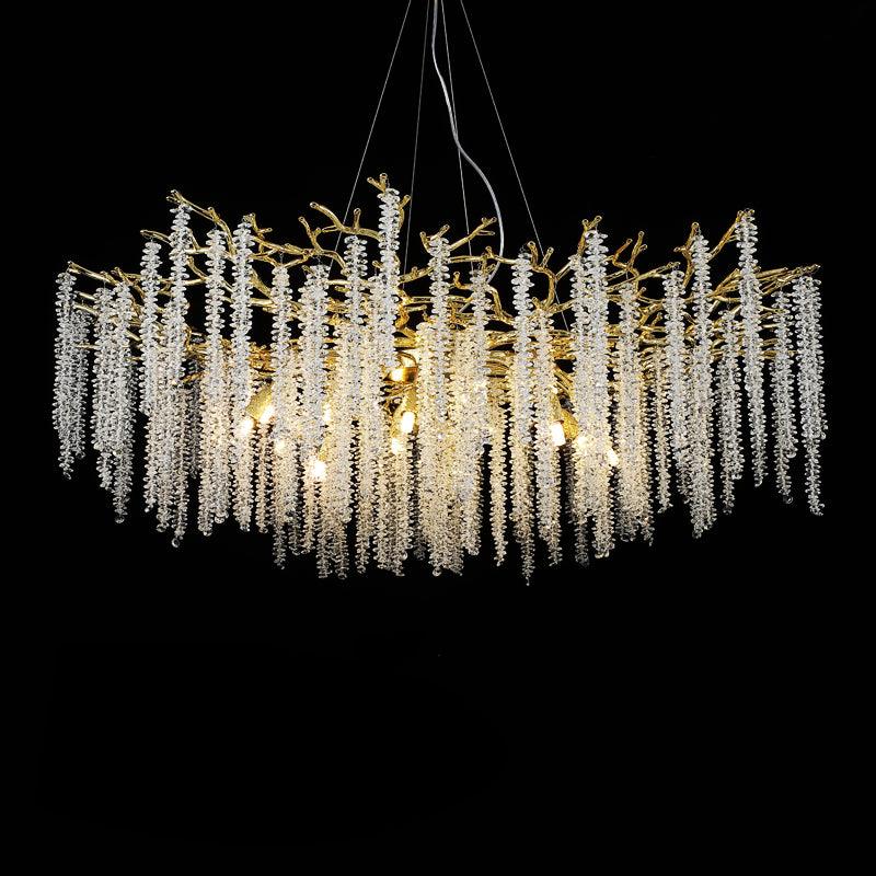 Lustra Chandelier Gold Crystal Branch Elegant-Neutral Decor