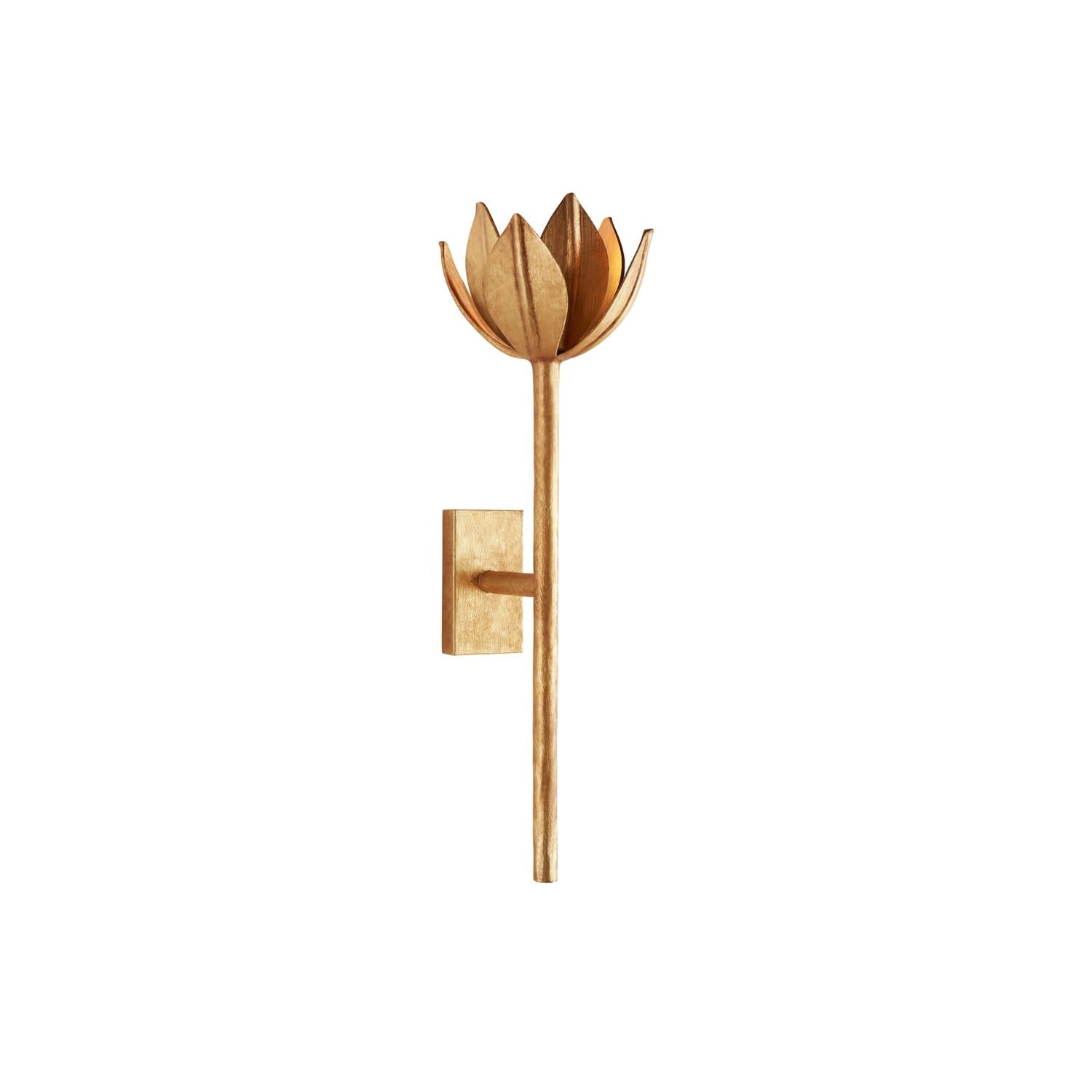 Clira Brass Lotus Bloom Wall Lamp-Neutral Decor