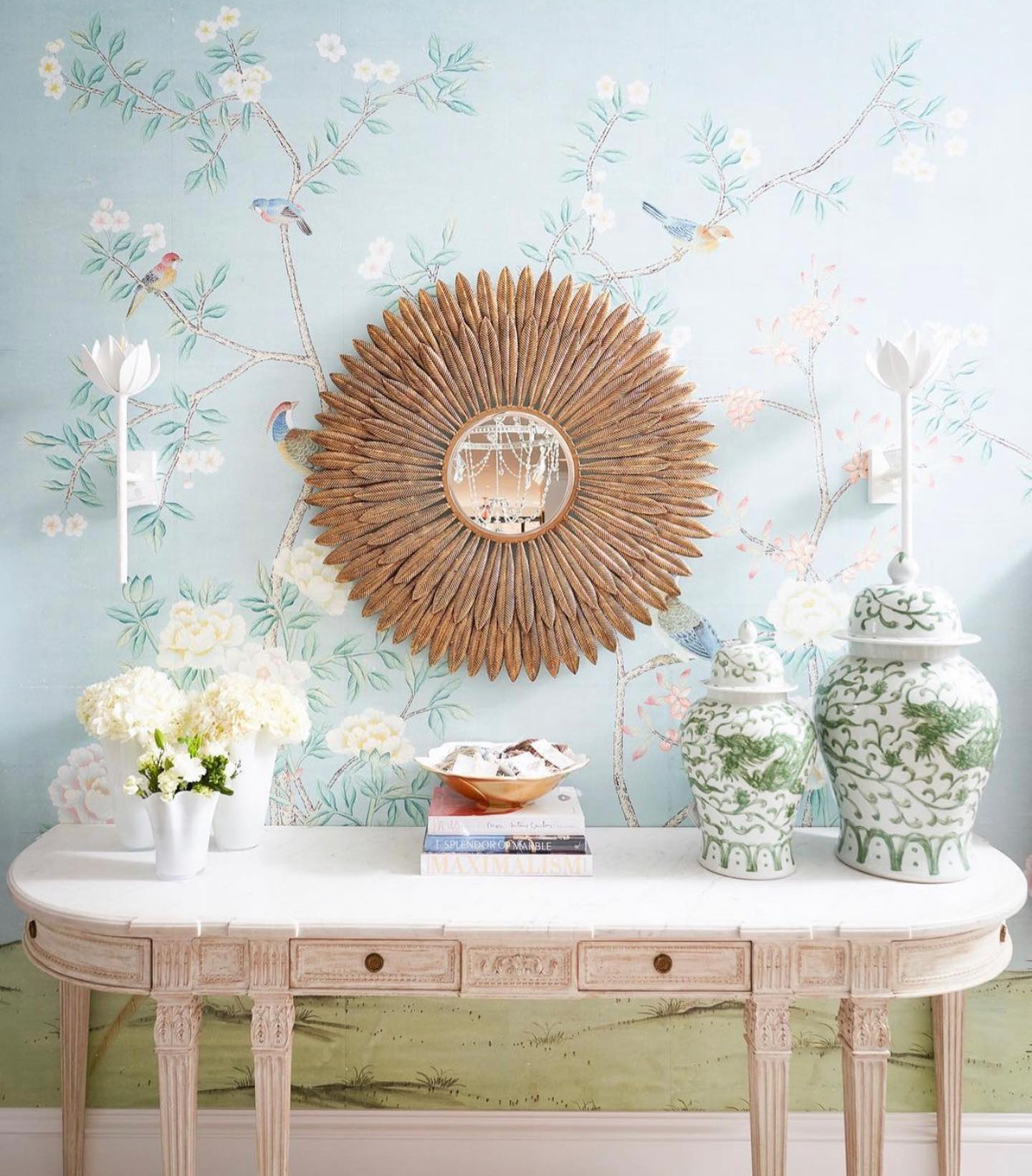 Clira Brass Lotus Bloom Wall Lamp-Neutral Decor