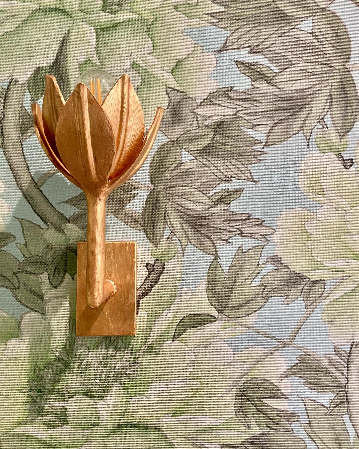 Clira Brass Lotus Bloom Wall Lamp-Neutral Decor