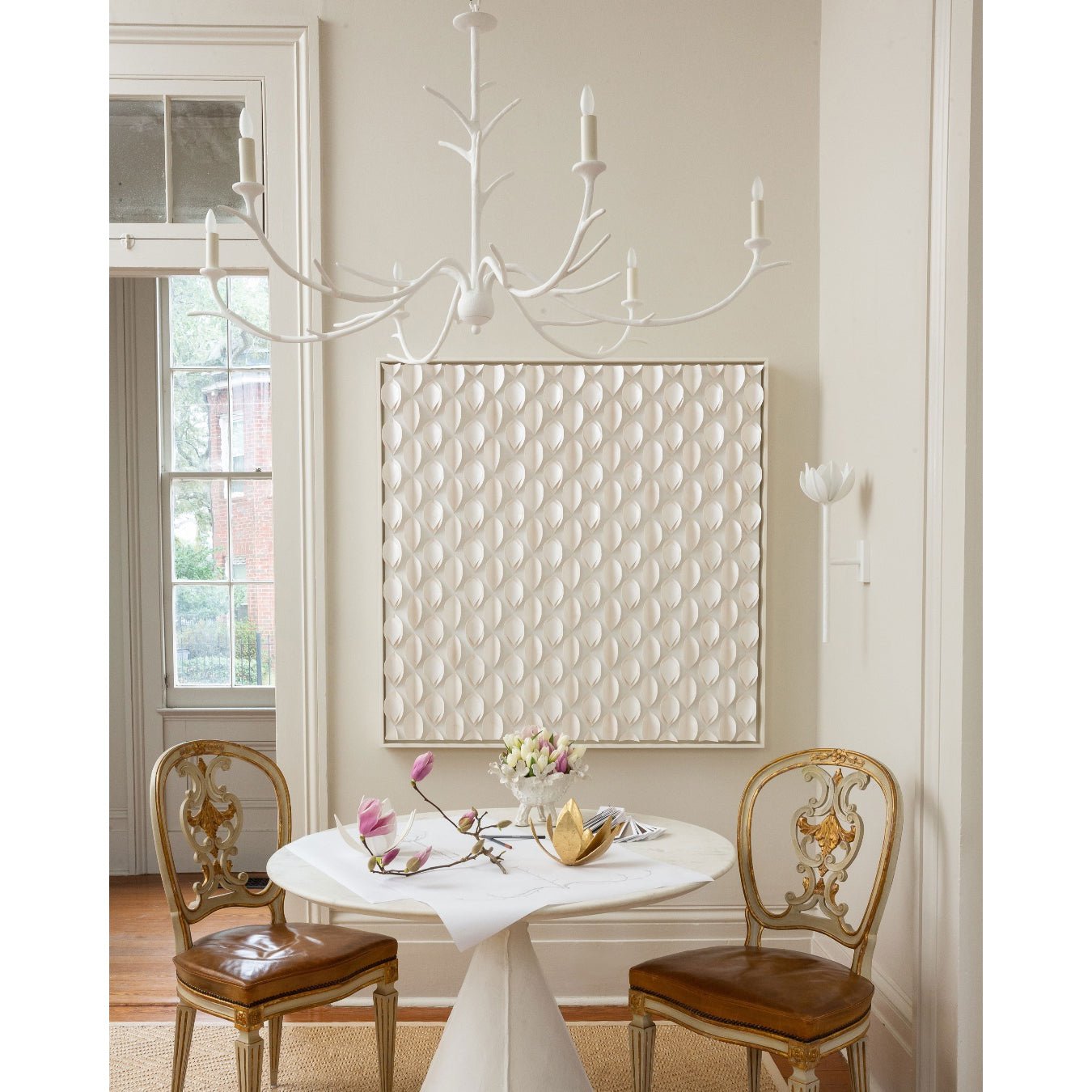 Clira Brass Lotus Bloom Wall Lamp-Neutral Decor