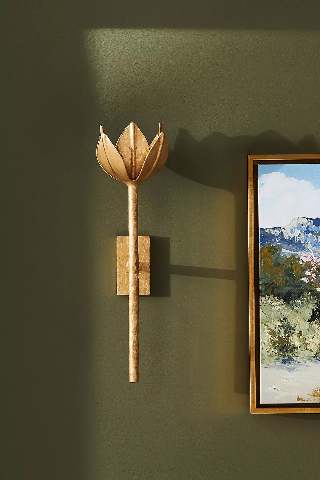 Clira Brass Lotus Bloom Wall Lamp-Neutral Decor