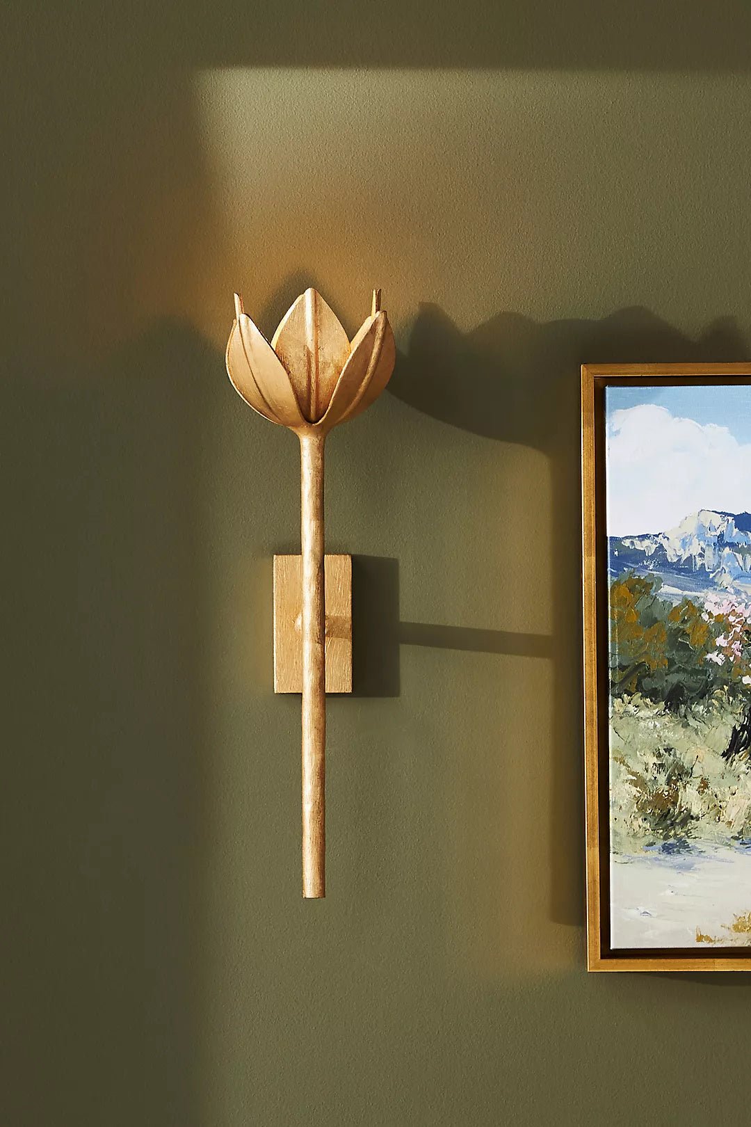 Clira Brass Lotus Bloom Wall Lamp-Neutral Decor