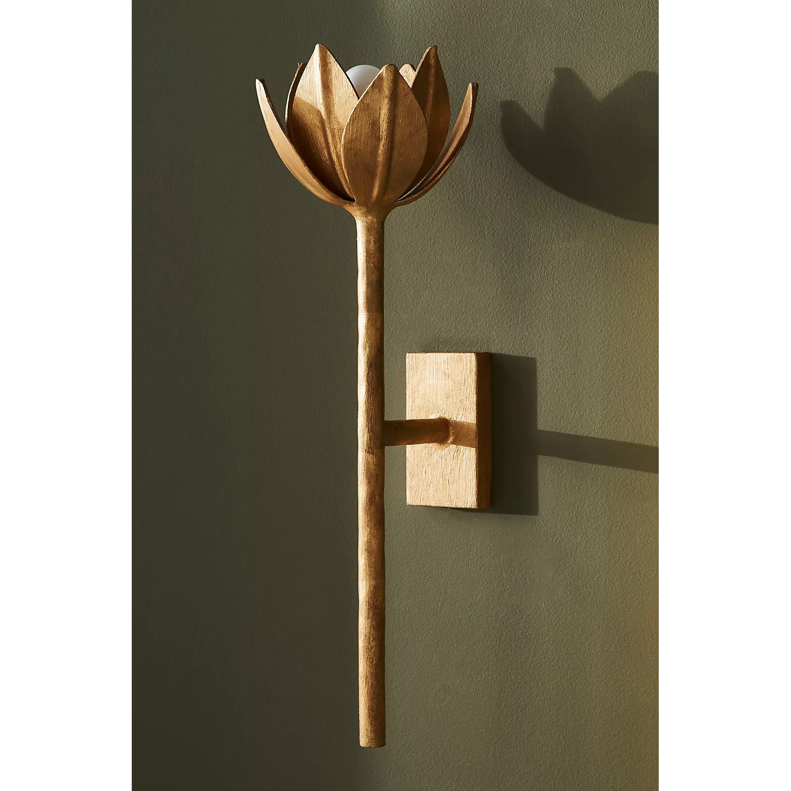 Clira Brass Lotus Bloom Wall Lamp-Neutral Decor