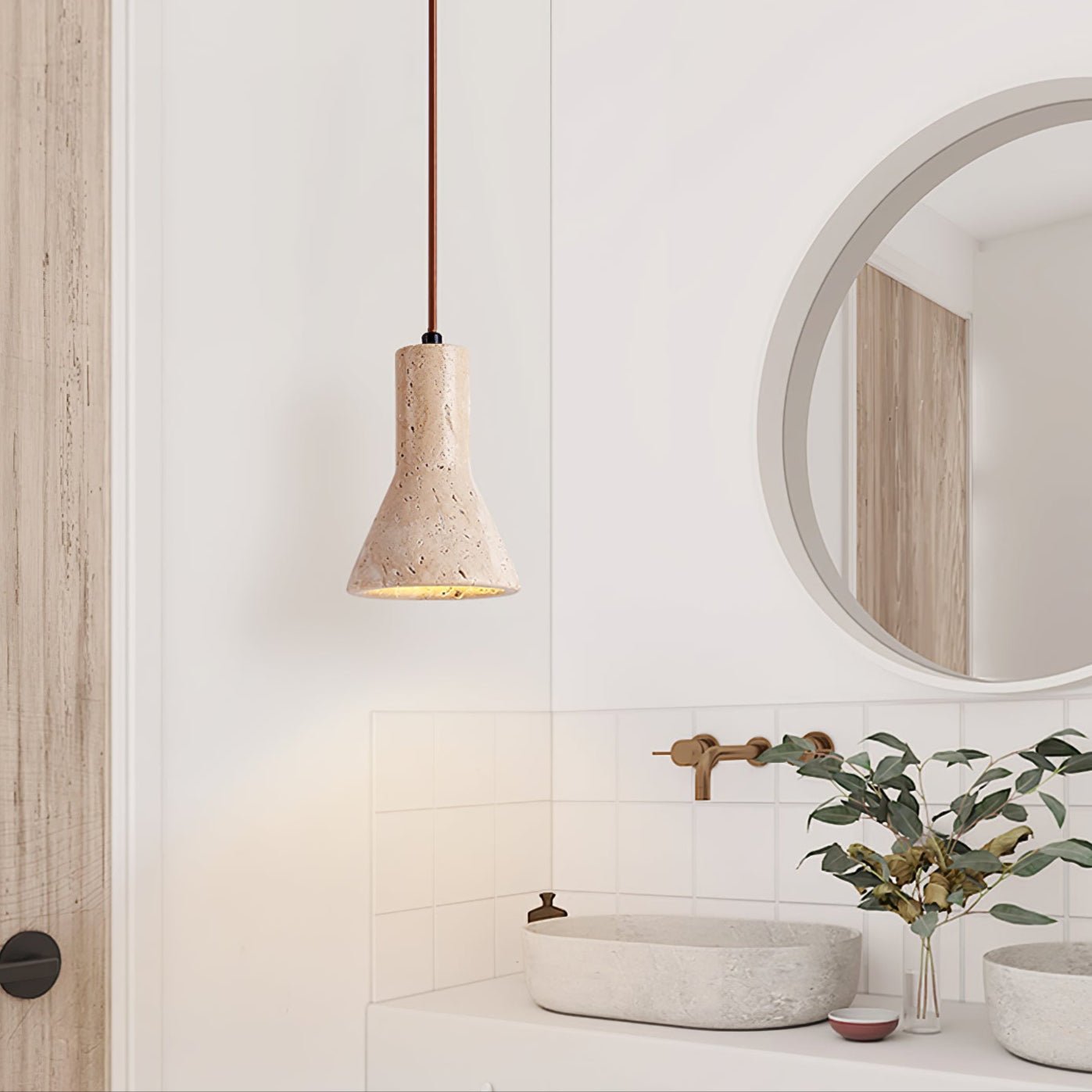 Felro Stone Pendant Lamp-Neutral Decor