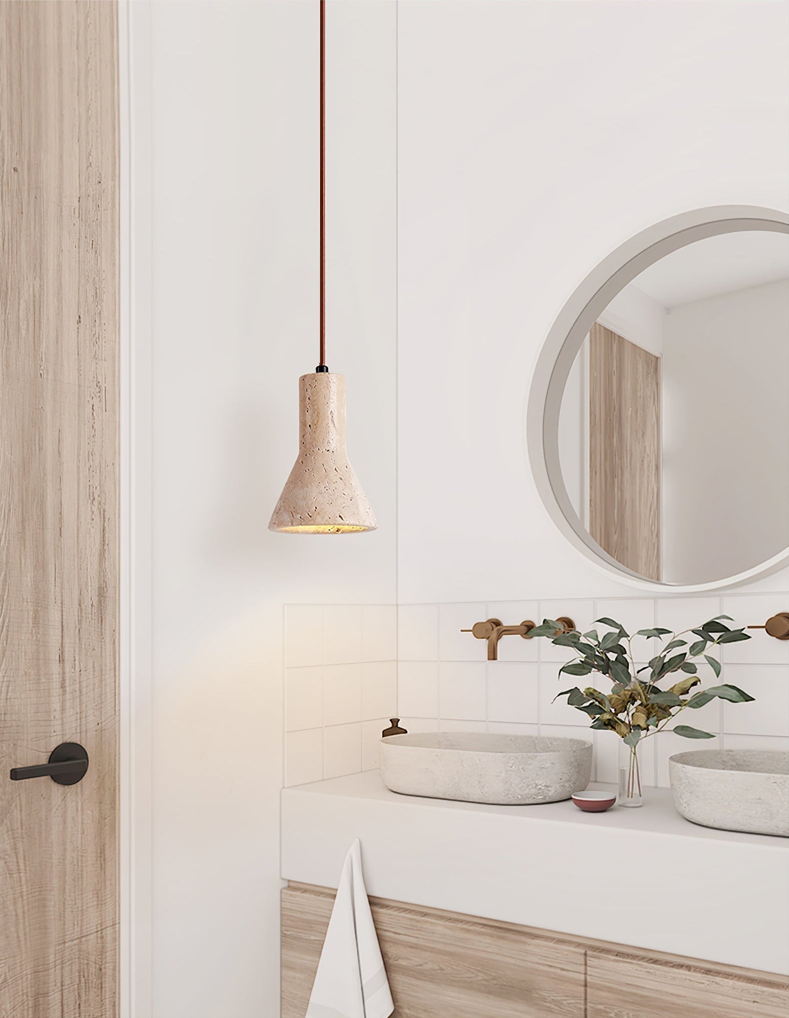 Felro Stone Pendant Lamp-Neutral Decor