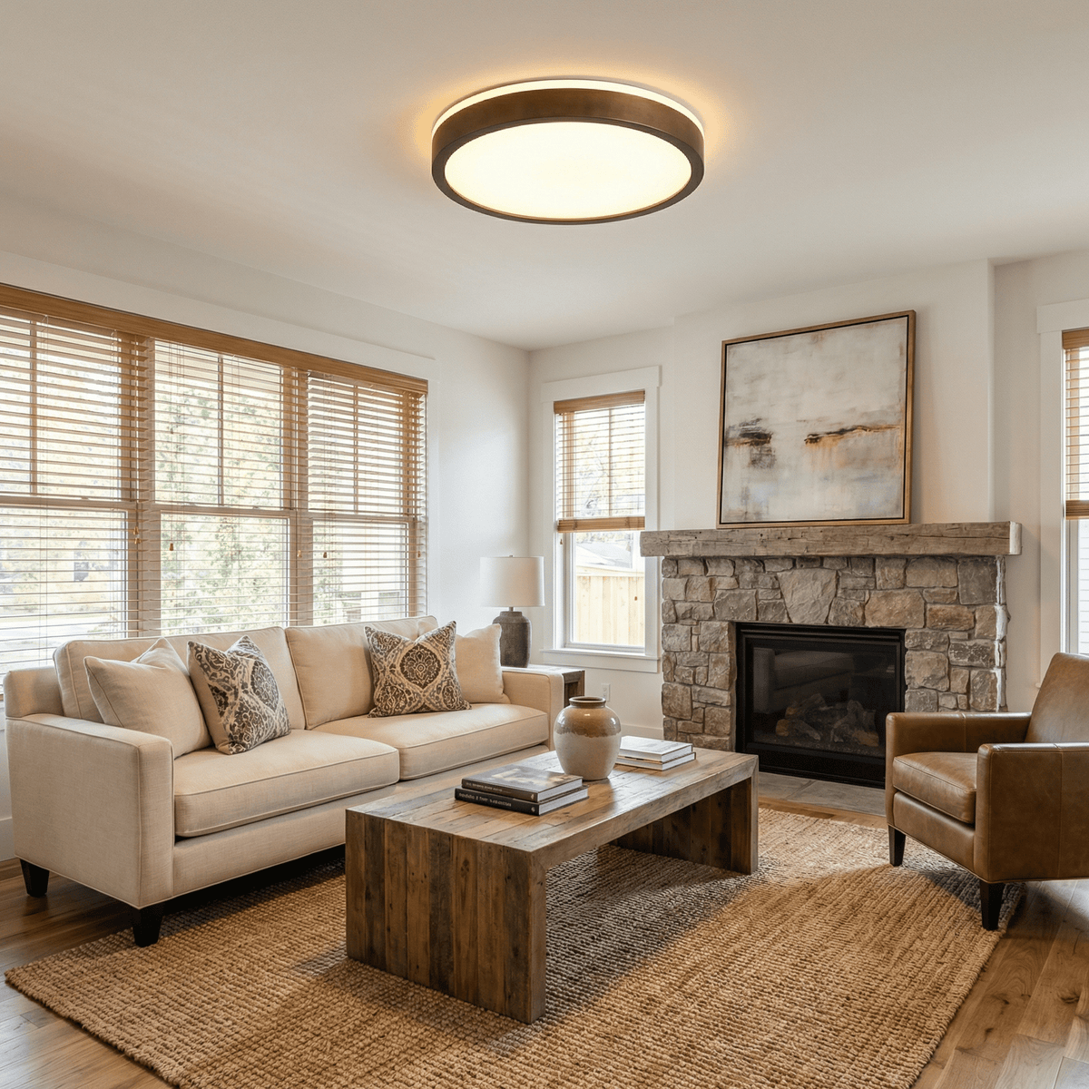 Alder Frame Ceiling Lamp-Neutral Decor