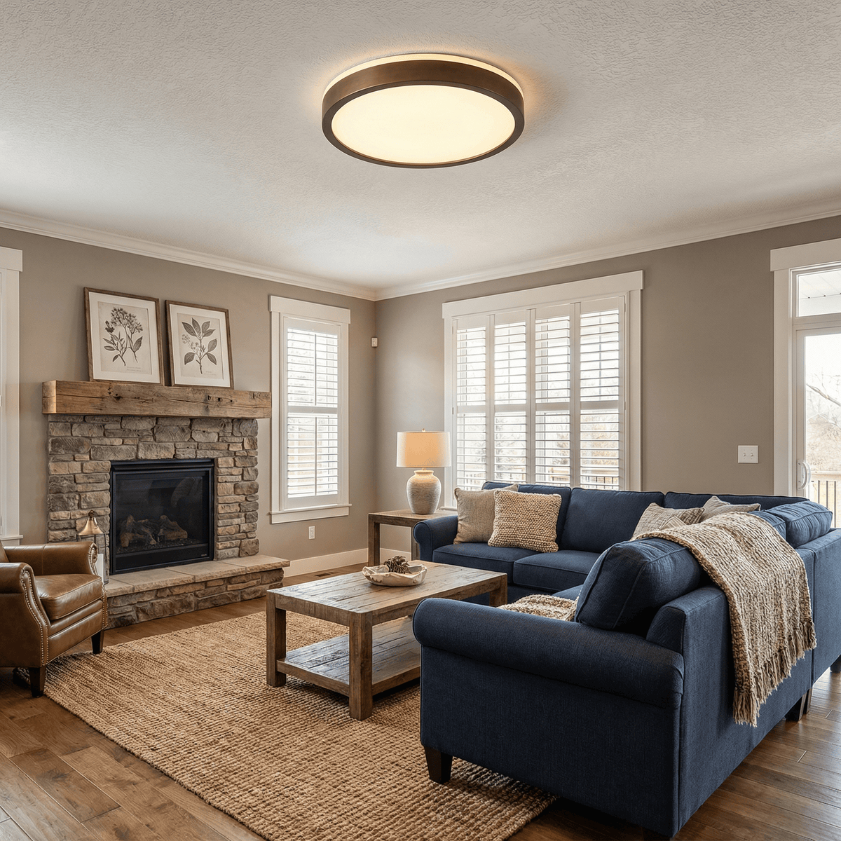 Alder Frame Ceiling Lamp-Neutral Decor