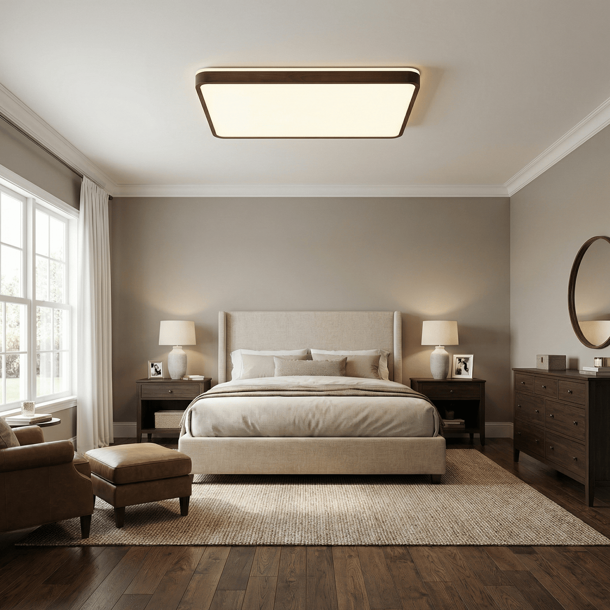 Alder Frame Ceiling Lamp-Neutral Decor