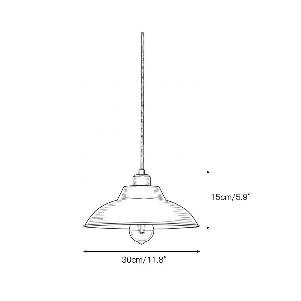 Angled view of the brass pendant lamp.