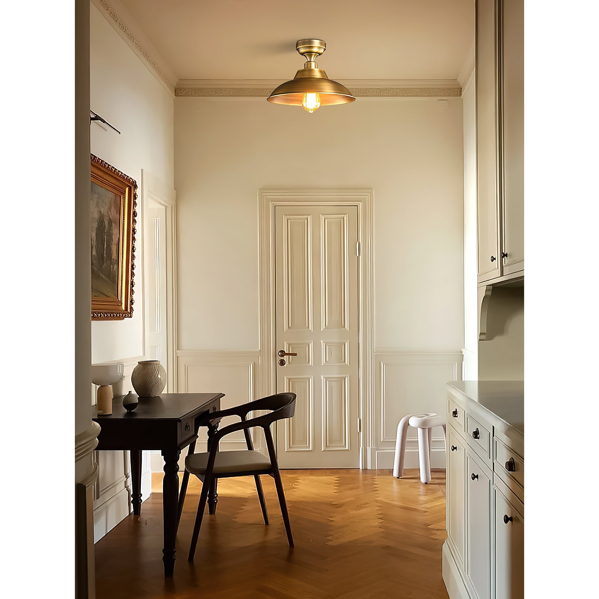 Aldorno Ceiling Lamp with a warm Edison bulb for illustration.