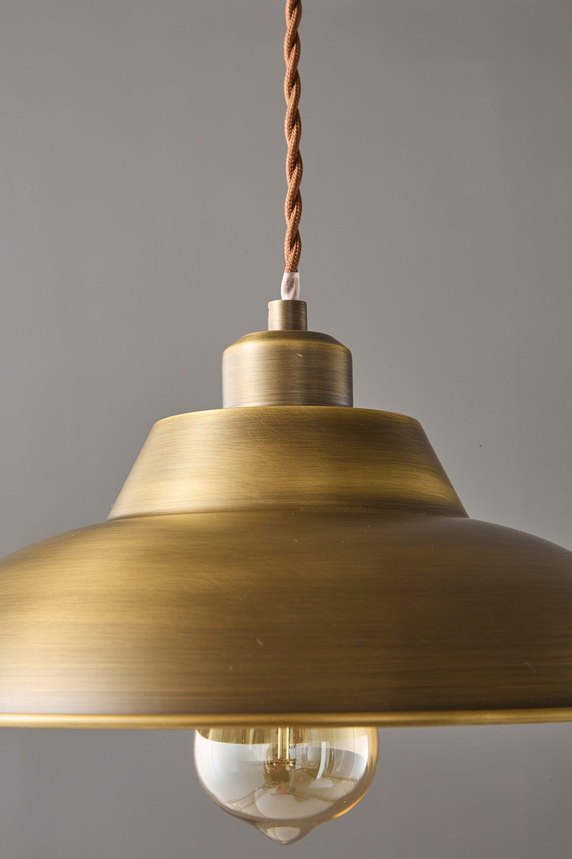 The lamp unlit, showcasing its sculptural form as a decor piece.