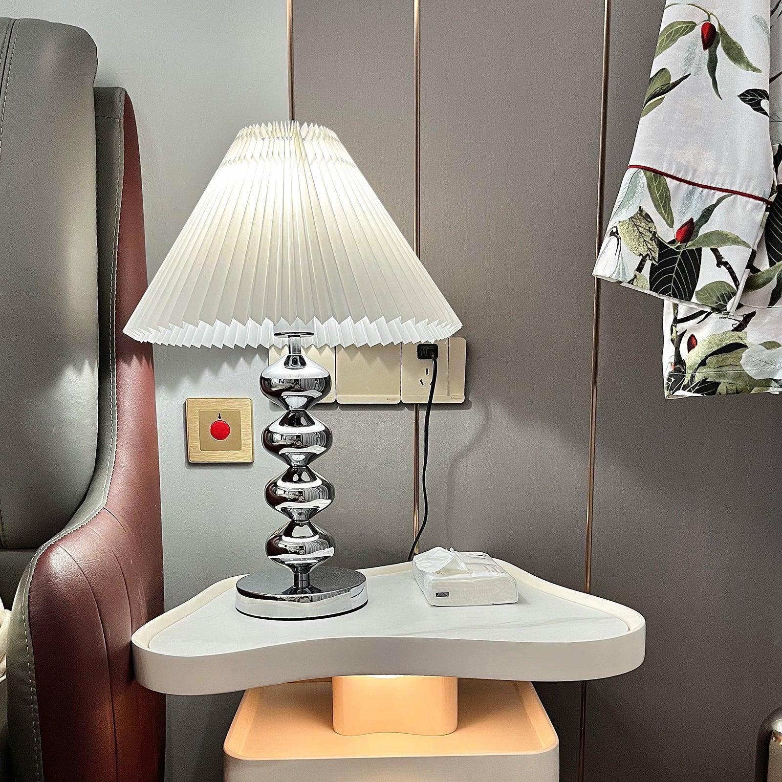 Cyris Retro Pleated Table Lamp-Neutral Decor