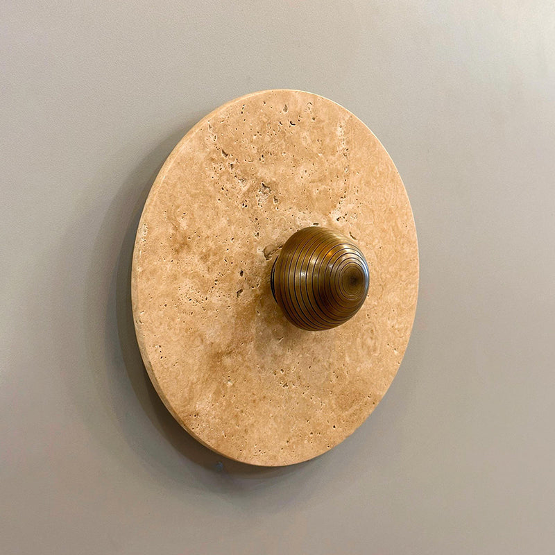 Diagram showing the dimensions of the Alese Travertine Wall Lamp.