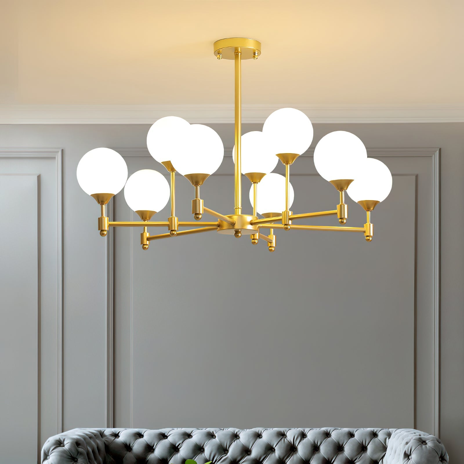 Solara Elegant Glass Chandelier-Neutral Decor